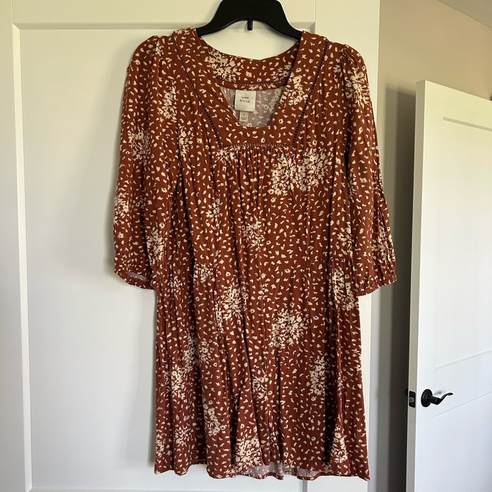 Knox Rose Rust and White Floral Mini Dress